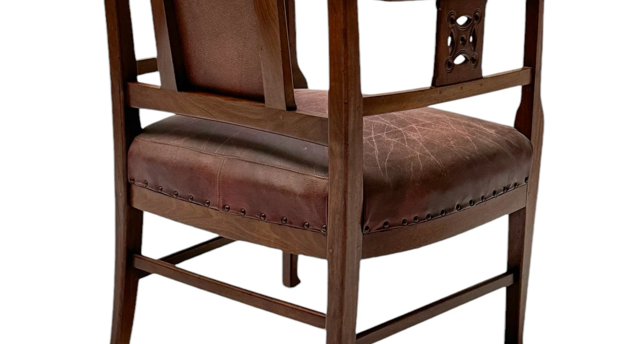Jac. van den Bosch Arts & Crafts Club Chair for 't Binnenhuis Amsterdam, 1900s